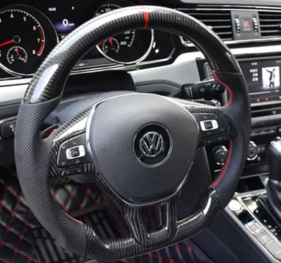 Volante Sport Volkswagen Golf Mk7 Fibra Carbon Piel