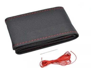 Cubre Volante Funda Tipo Piel Para Volante Microfibra Rojo