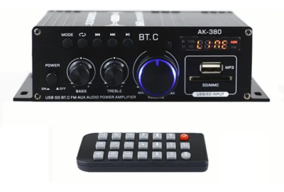 Negro Ak380 40w+40w Mini Audio Power Amplificador Portatil