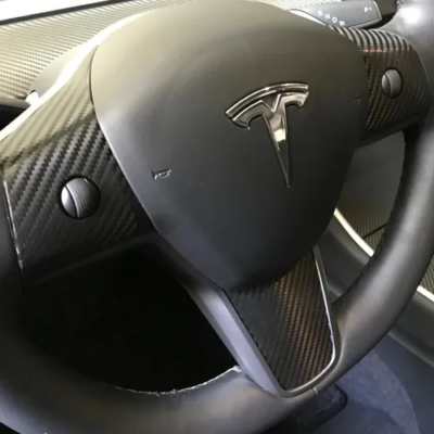 Tesla Model 3 Decoracion Fibra De Carbono Para Volante