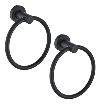 2pcs Porta Toallas Bano Toalla Anillo Negro Hardware De Bano