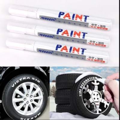 4 Plumon Pintura Blanco Letras Llantas Auto Moto Bici