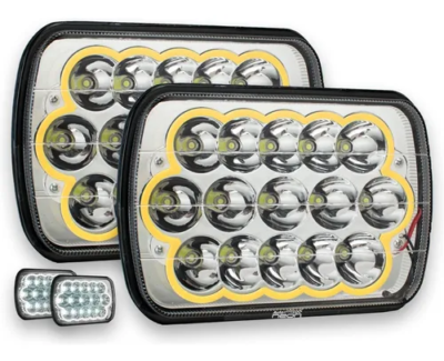 Par Faros Led Rectangular Unidad 5x7 Epistar H4 Colores