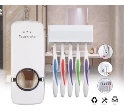 Dispensador Automatico Para Pasta Dental Con Porta Cepillos