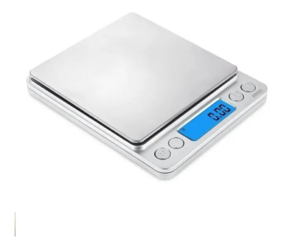 Bascula Multiusos Gramera 2 Kg Digital Plata Cromada